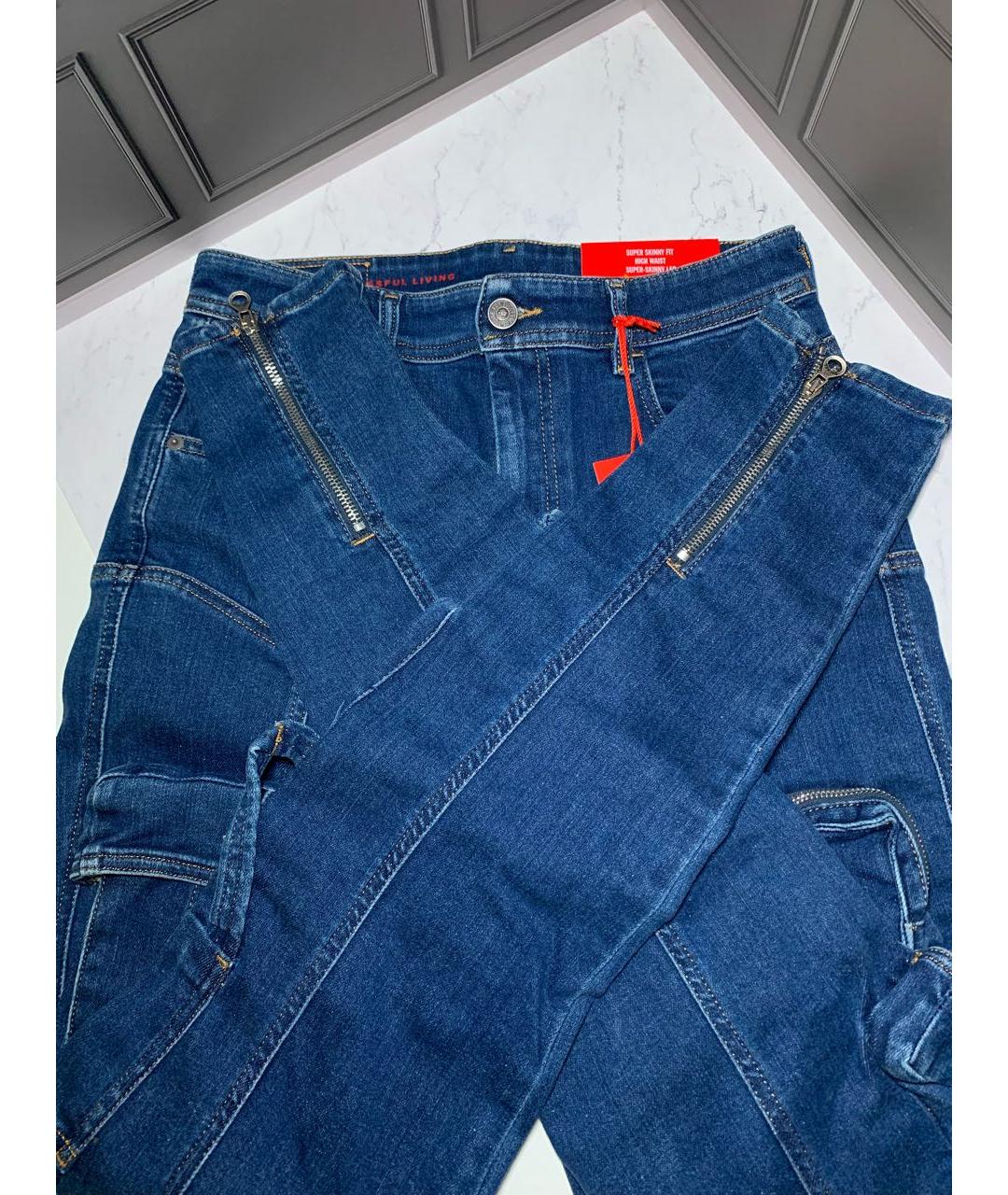DIESEL Синие хлопко-эластановые джинсы слим, фото 4
