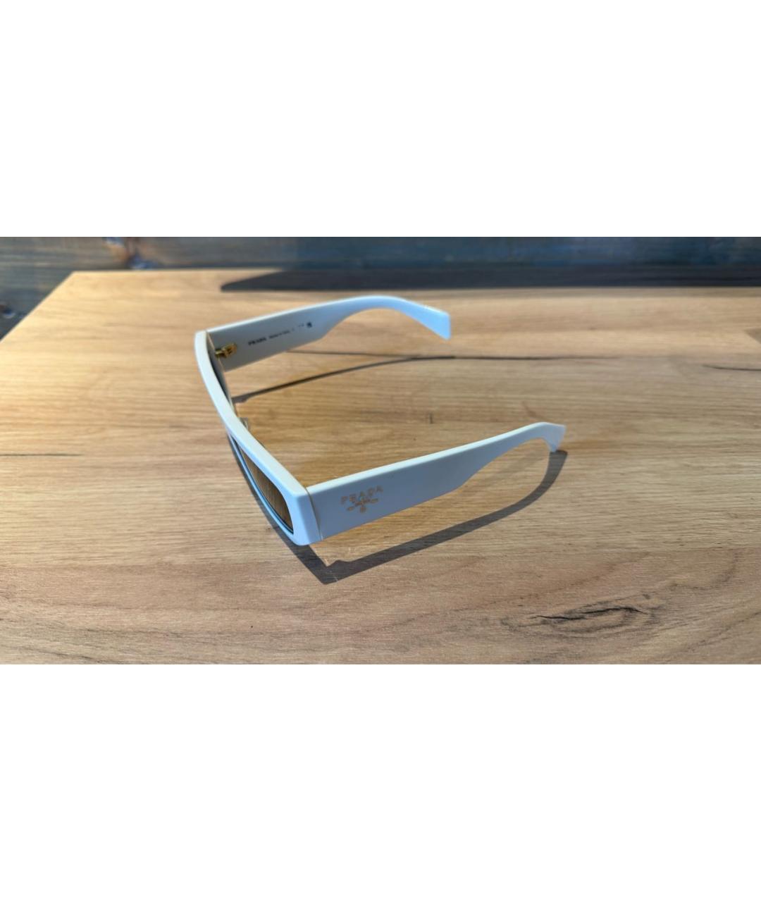 PRADA Белые пластиковые солнцезащитные очки, фото 5