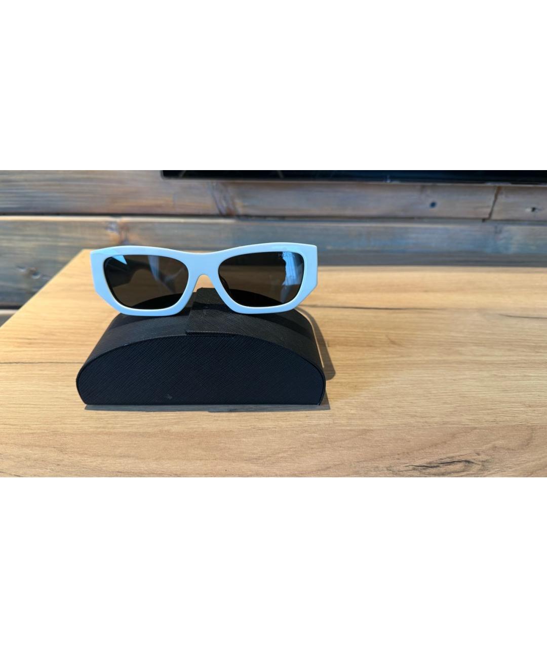 PRADA Белые пластиковые солнцезащитные очки, фото 6