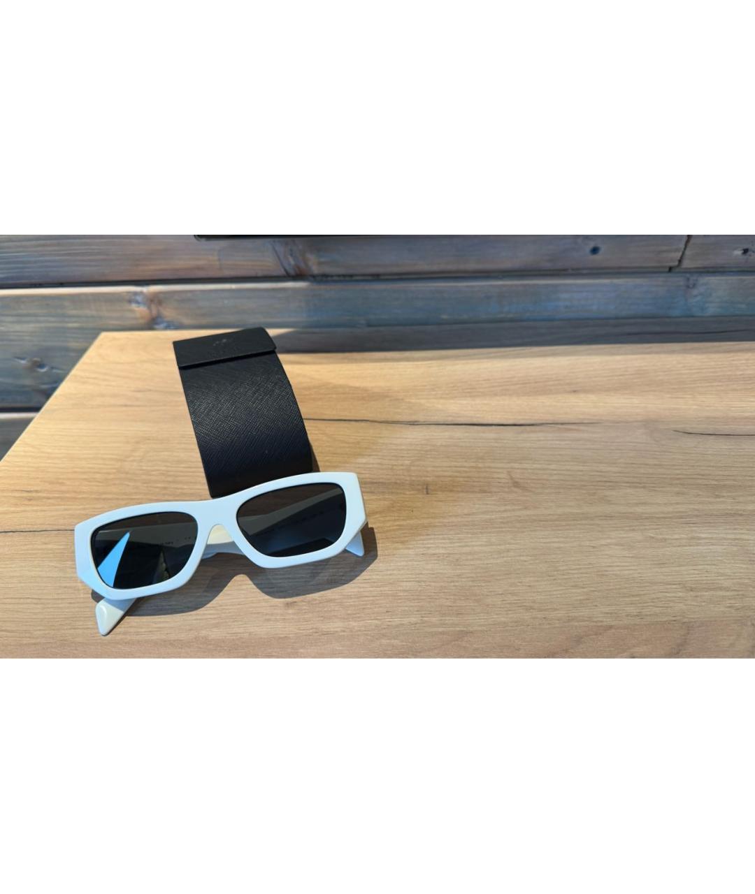 PRADA Белые пластиковые солнцезащитные очки, фото 4