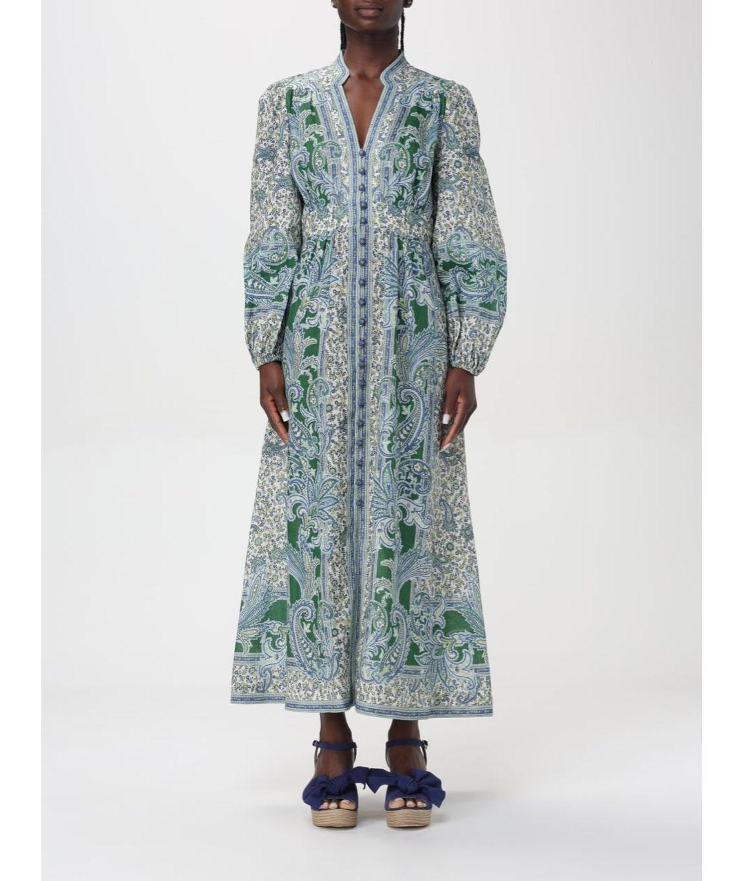 ZIMMERMANN Мульти льняное повседневное платье, фото 3