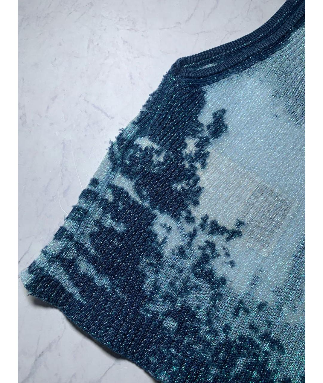 DIESEL Голубая полиэстеровая майка, фото 7