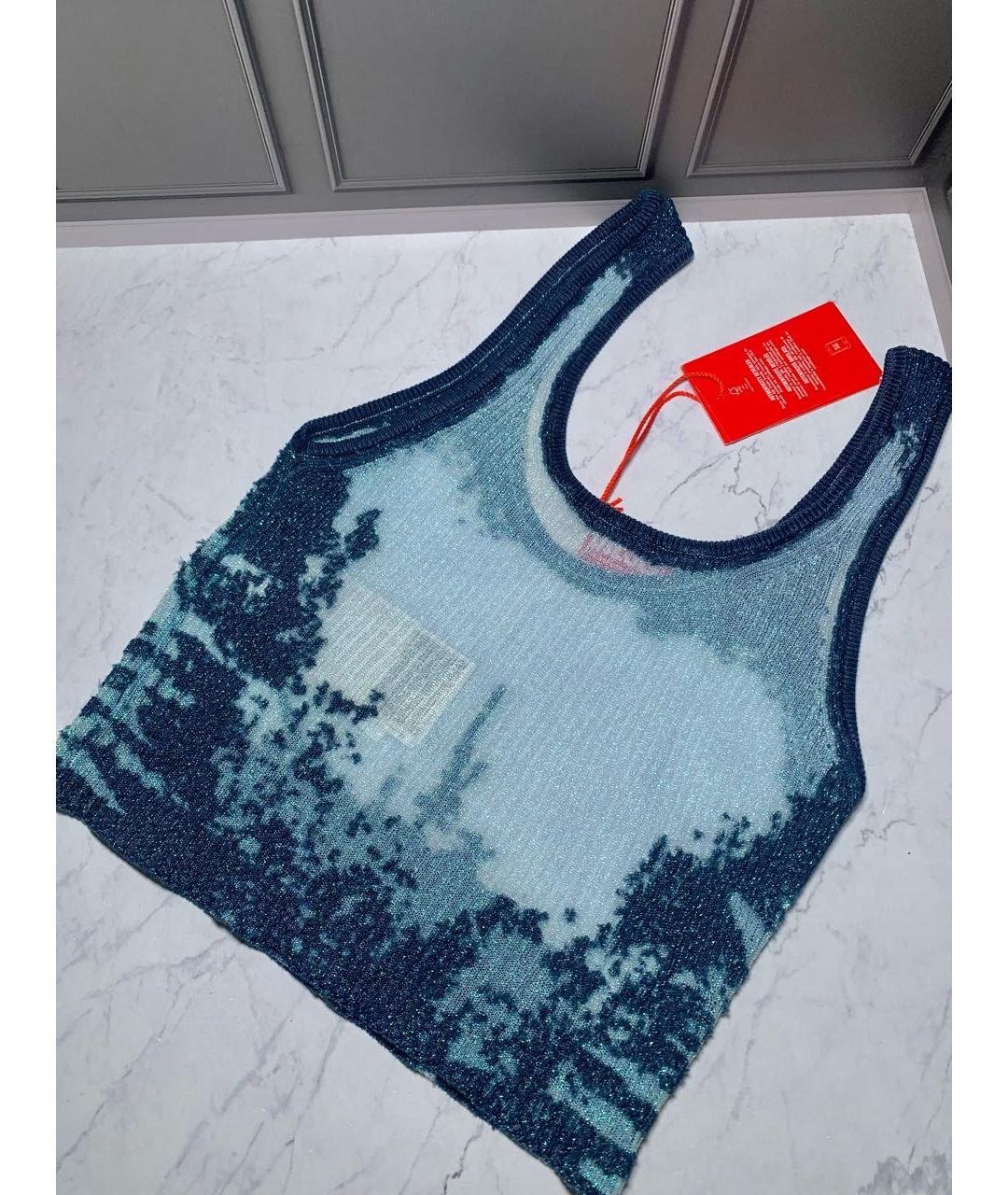 DIESEL Голубая полиэстеровая майка, фото 5