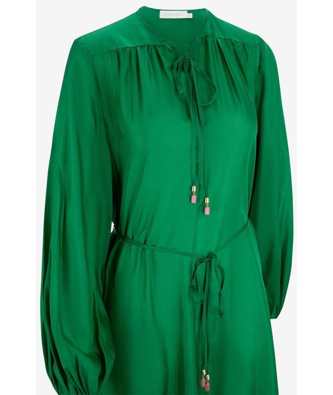 ZIMMERMANN Зеленые шелковое повседневное платье, фото 4