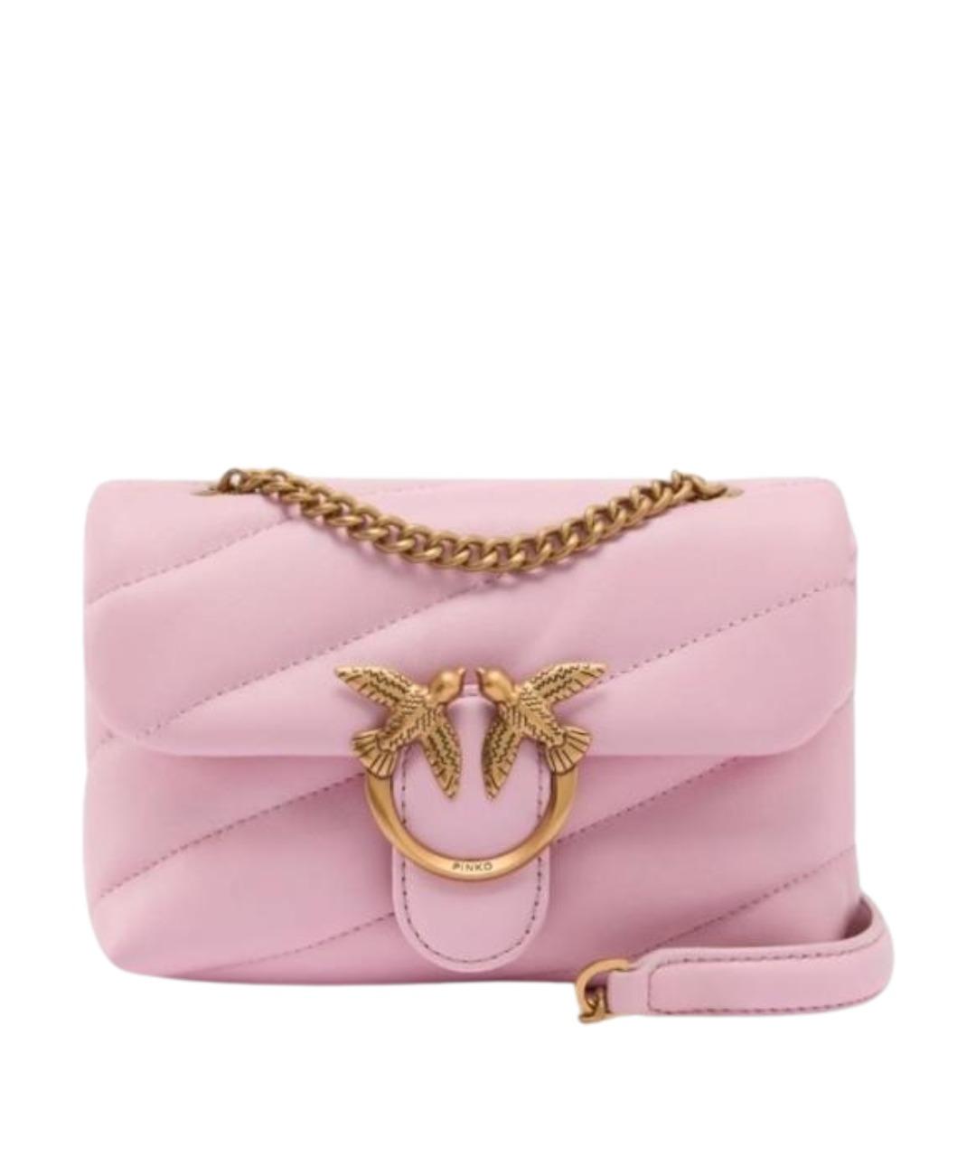 PINKO Розовая кожаная сумка через плечо, фото 1