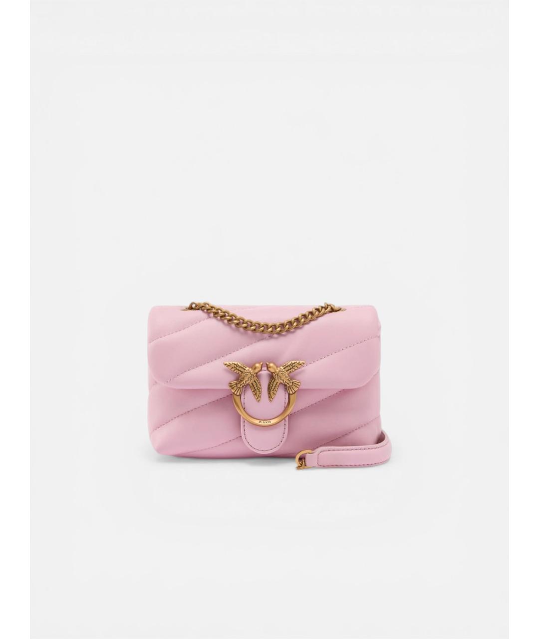 PINKO Розовая кожаная сумка через плечо, фото 5