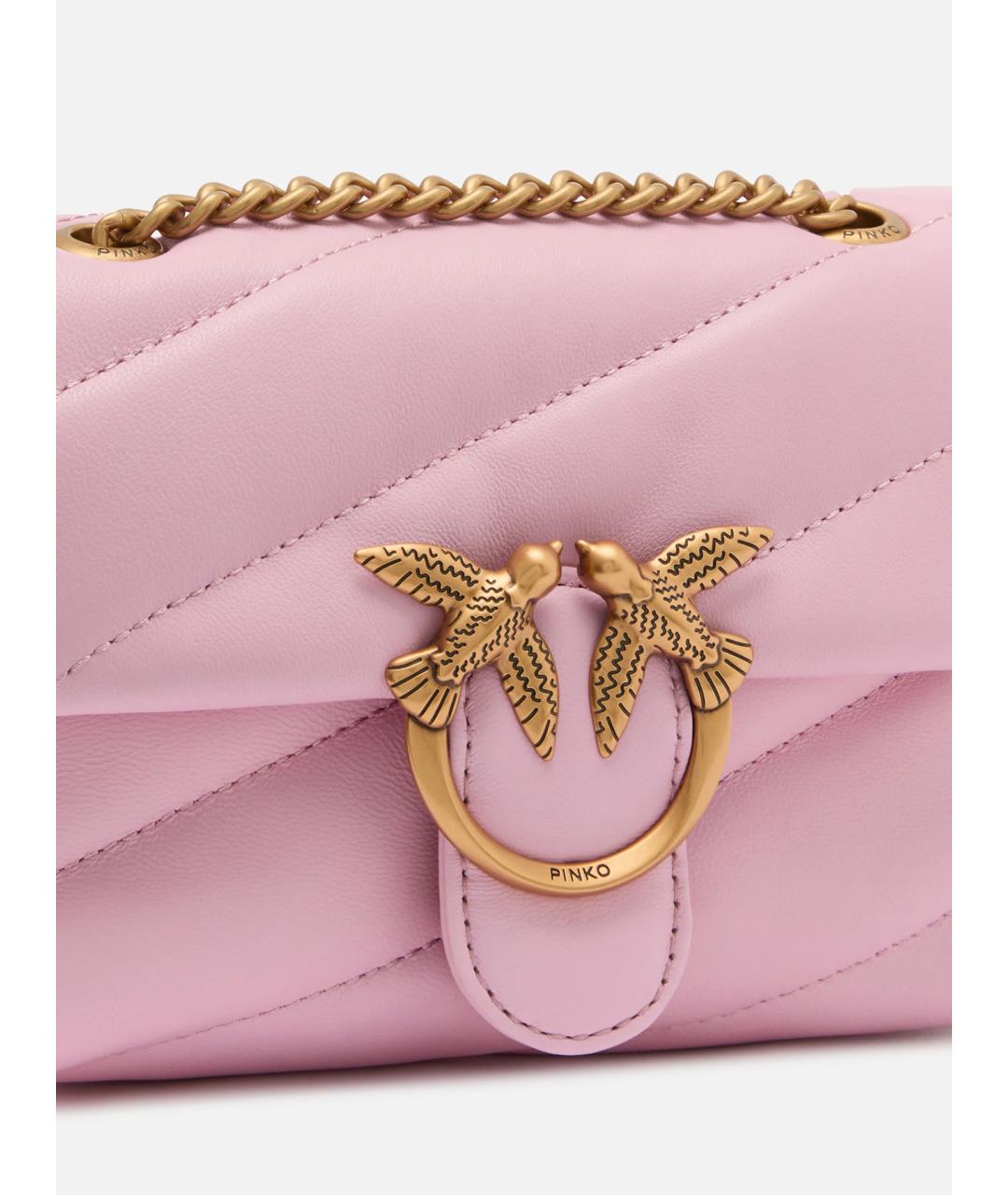 PINKO Розовая кожаная сумка через плечо, фото 4