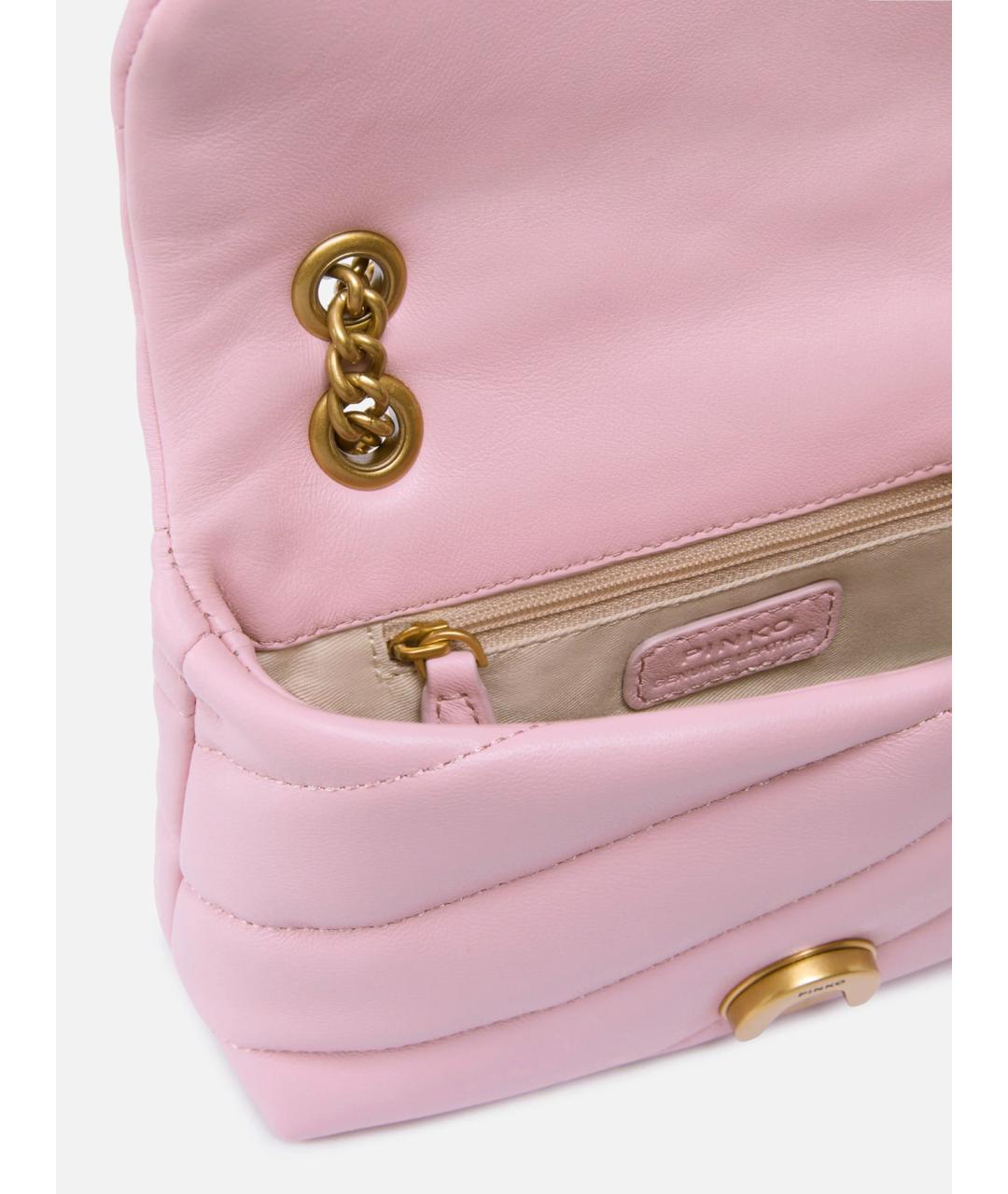 PINKO Розовая кожаная сумка через плечо, фото 3