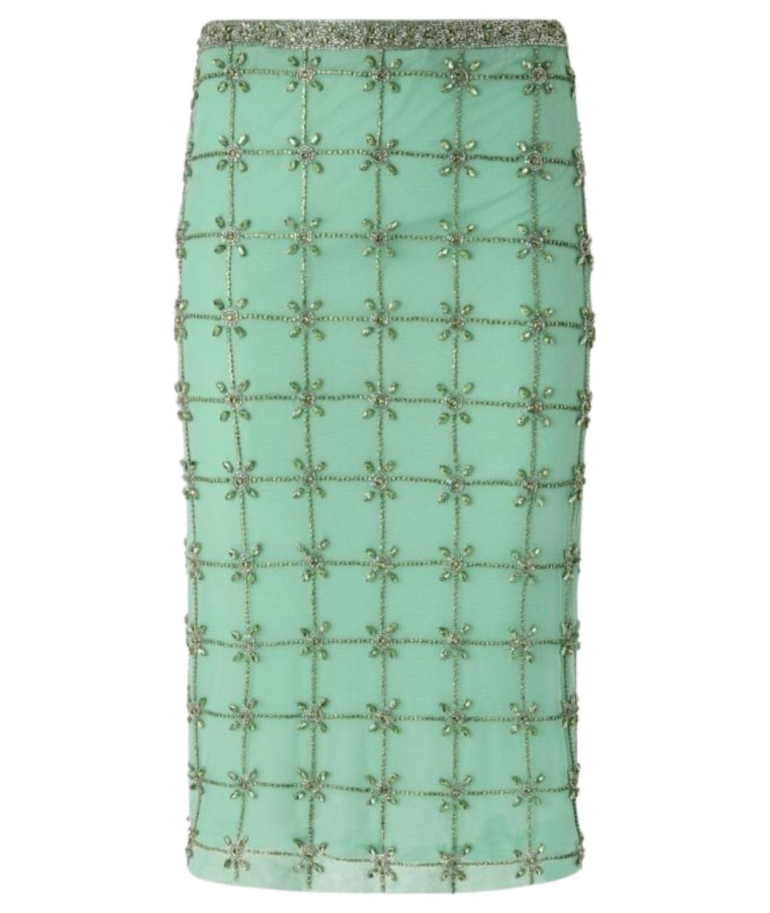 PINKO Зеленая полиэстеровая юбка миди, фото 1