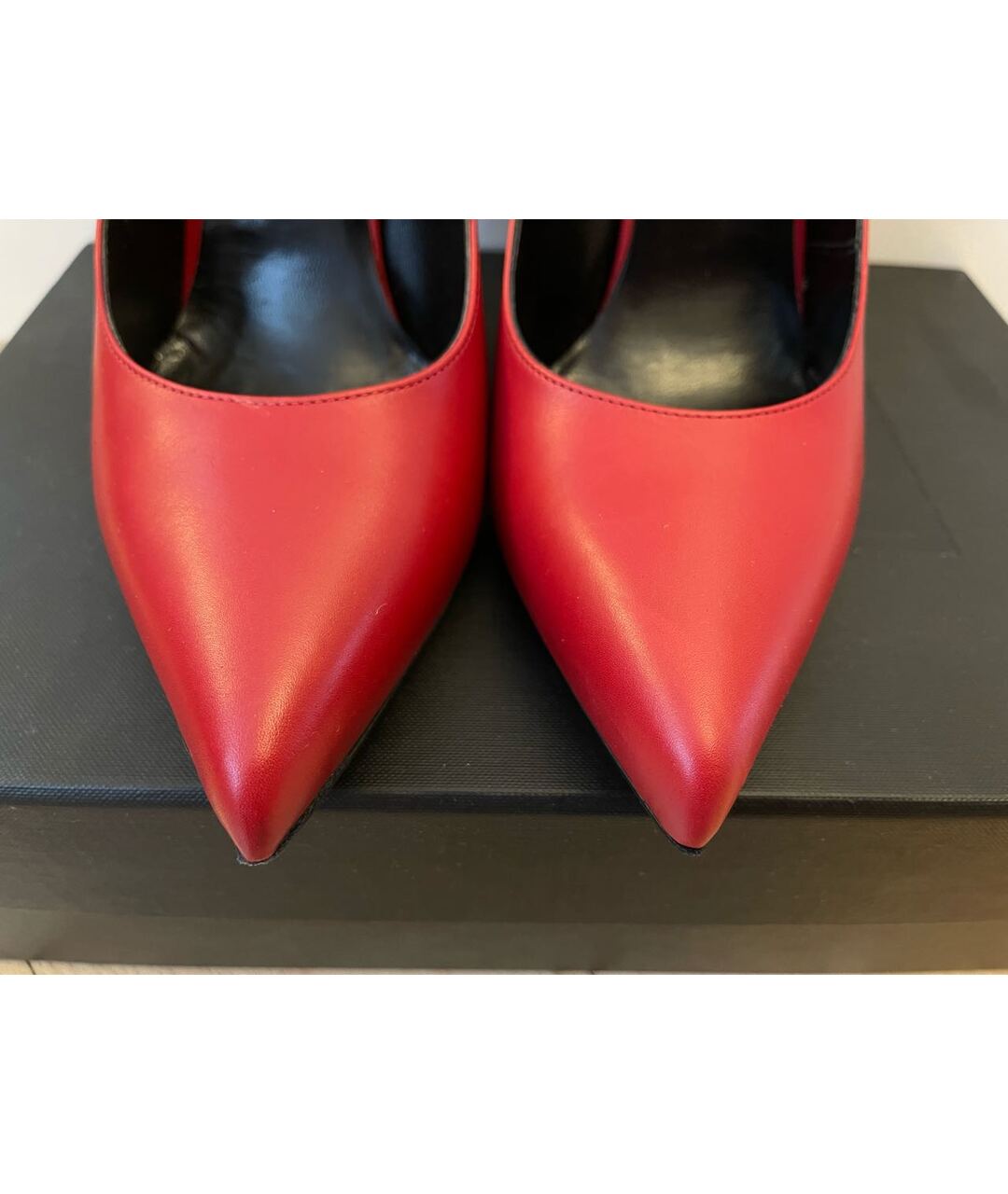 SAINT LAURENT Красные кожаные туфли, фото 5