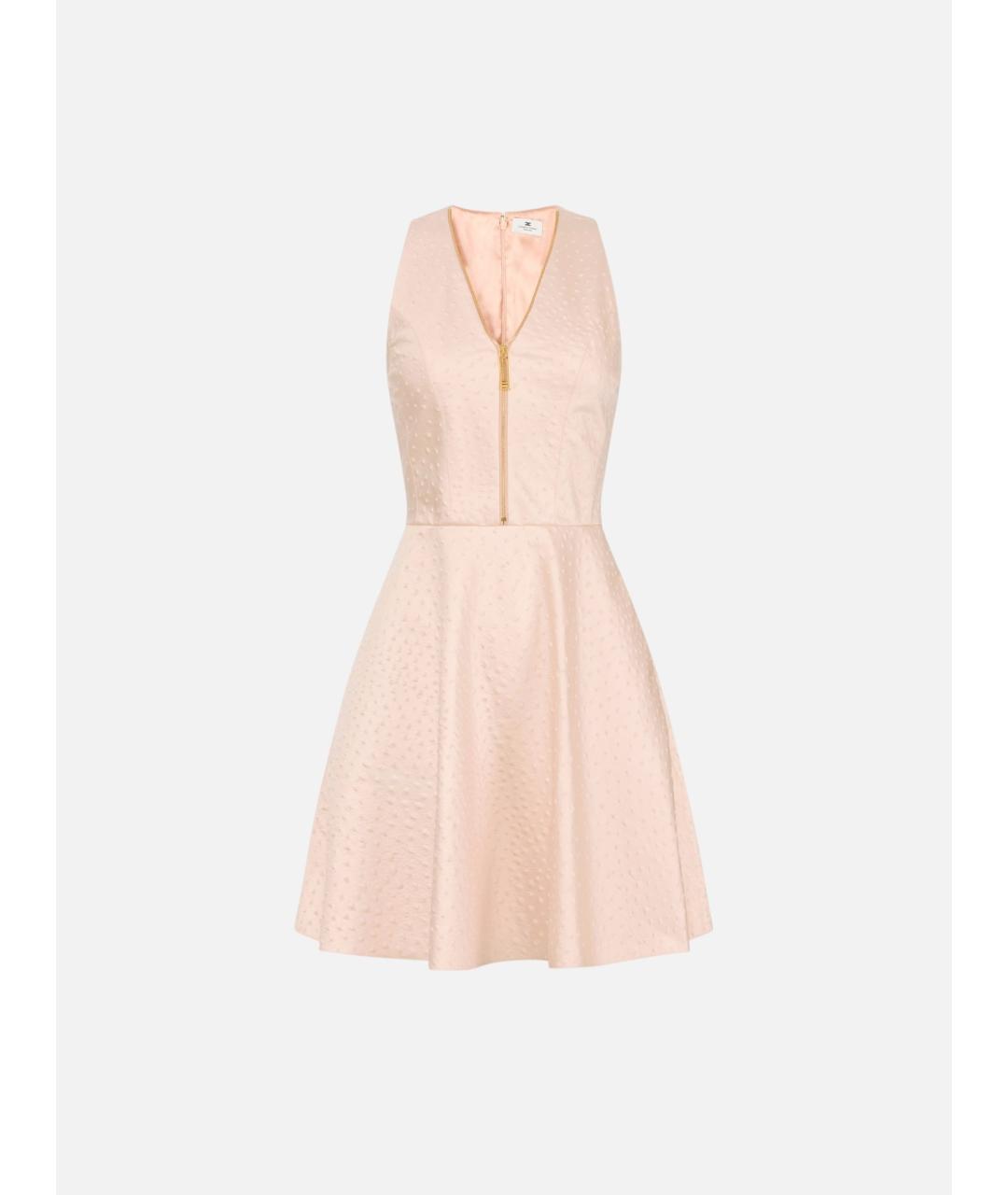 ELISABETTA FRANCHI Розовое полиэстеровое коктейльное платье, фото 6