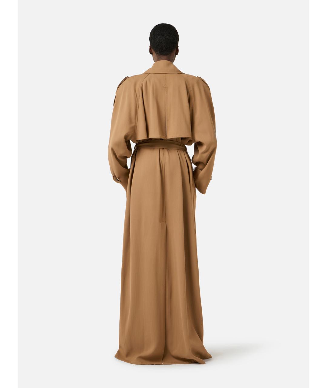 ELISABETTA FRANCHI Коричневый вискозный тренч/плащ, фото 6