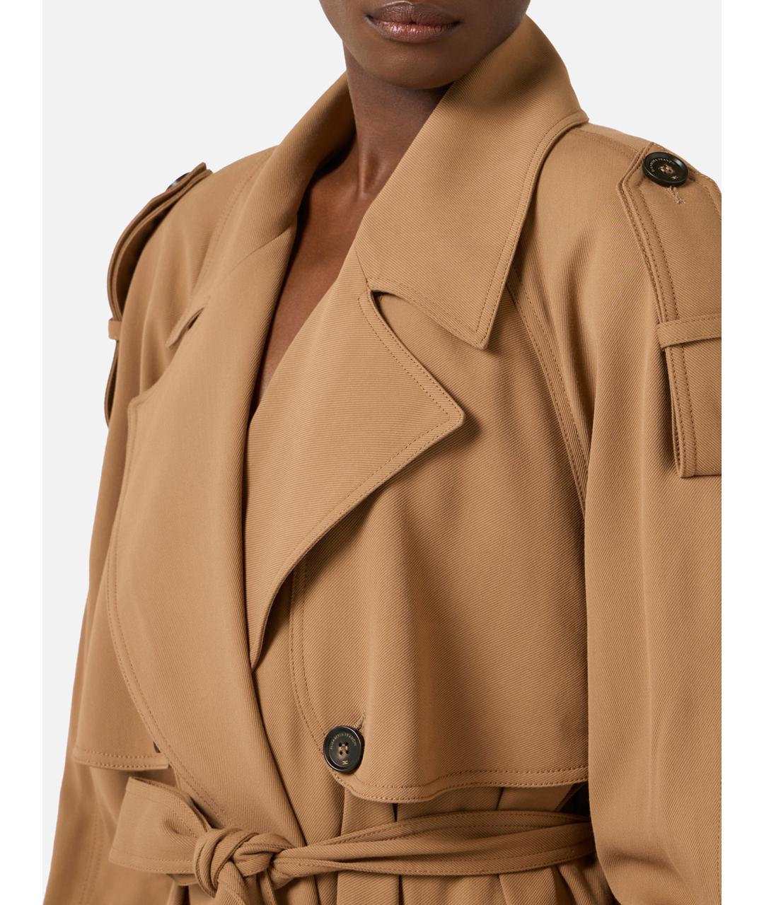 ELISABETTA FRANCHI Коричневый вискозный тренч/плащ, фото 5