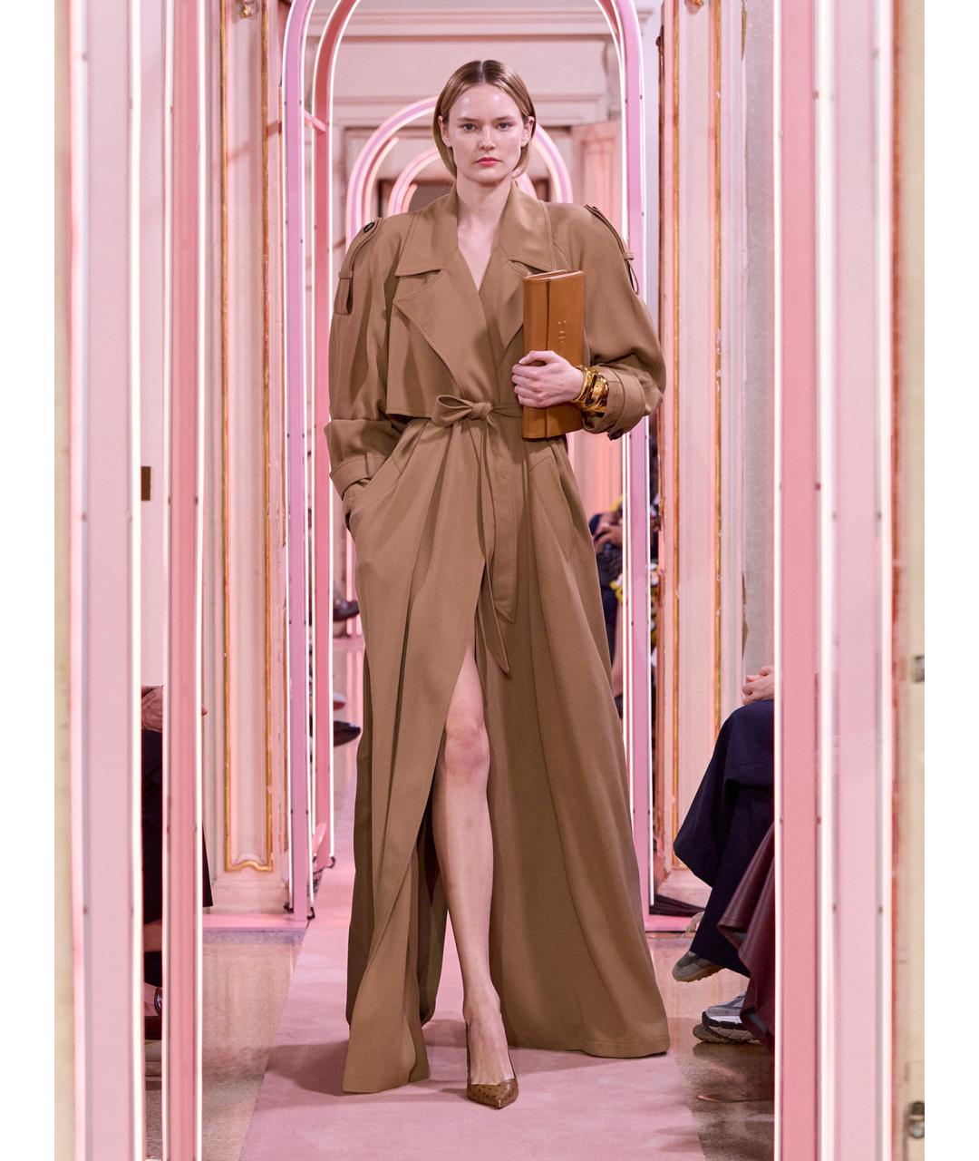 ELISABETTA FRANCHI Коричневый вискозный тренч/плащ, фото 2