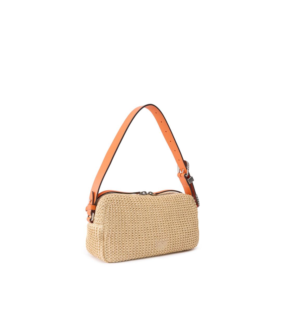 PINKO Бежевая пелетеная сумка через плечо, фото 3