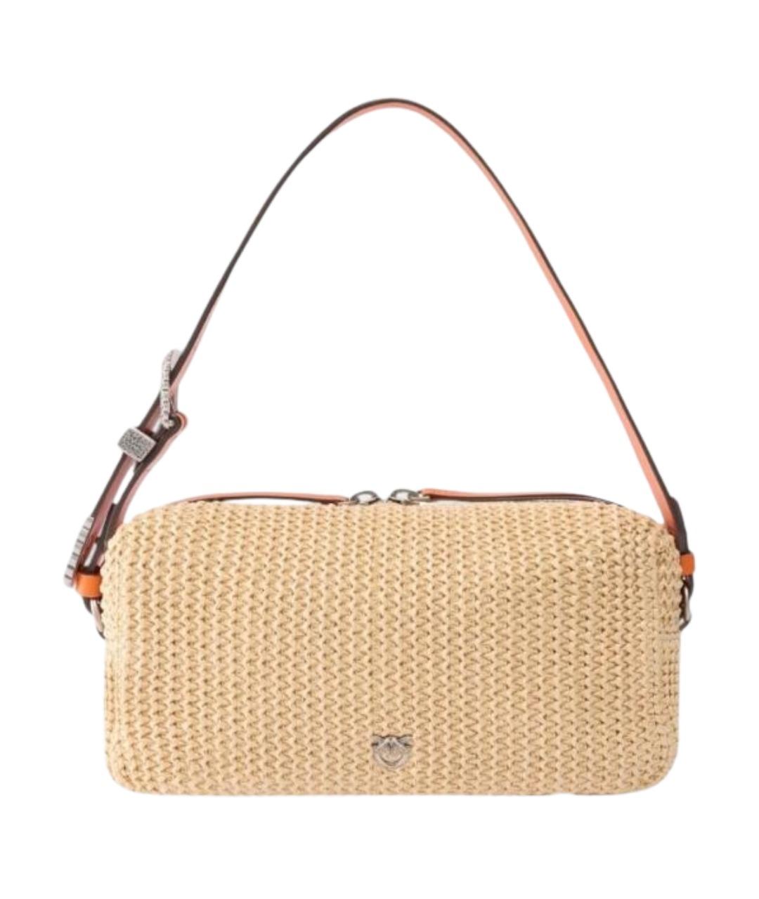 PINKO Бежевая пелетеная сумка через плечо, фото 1