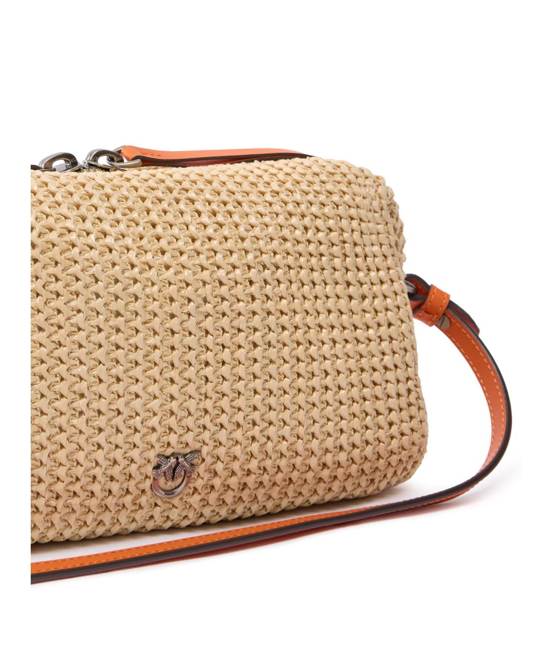 PINKO Бежевая пелетеная сумка через плечо, фото 4