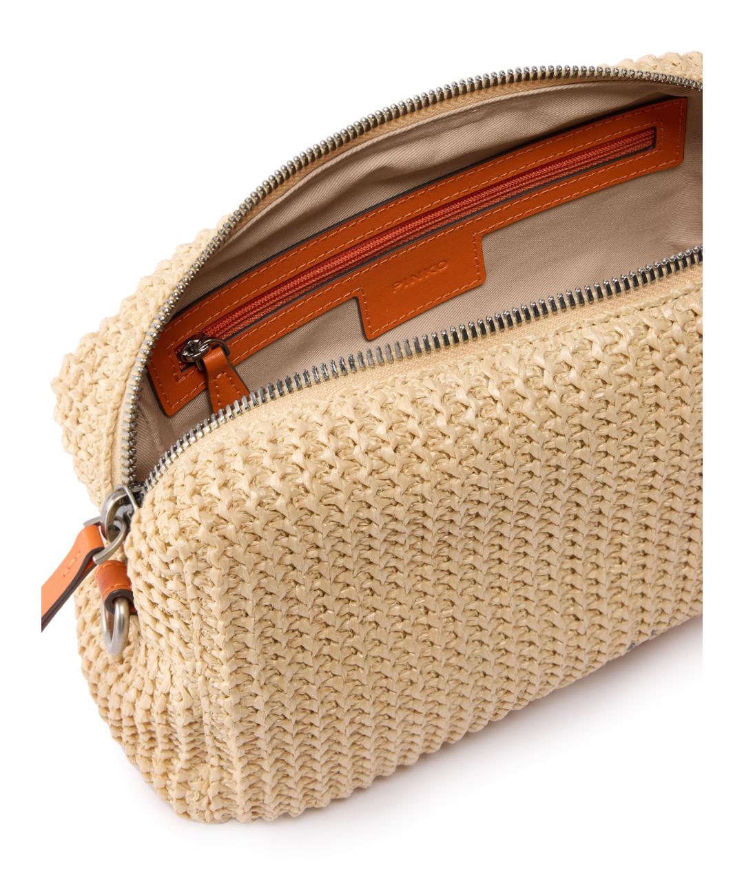 PINKO Бежевая пелетеная сумка через плечо, фото 5