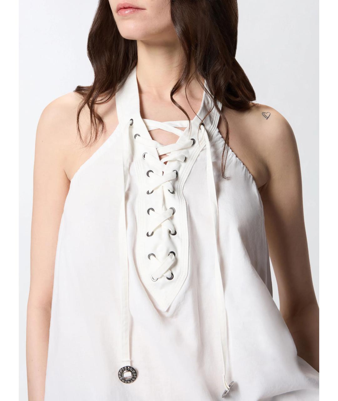 PINKO Белая хлопковая блузы, фото 5