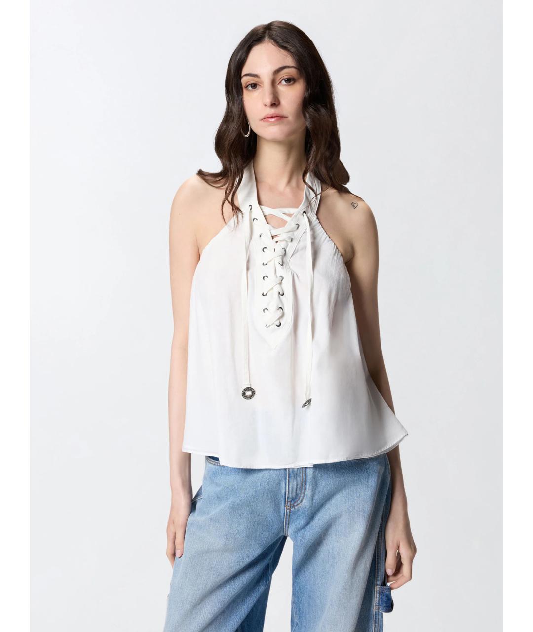 PINKO Белая хлопковая блузы, фото 3