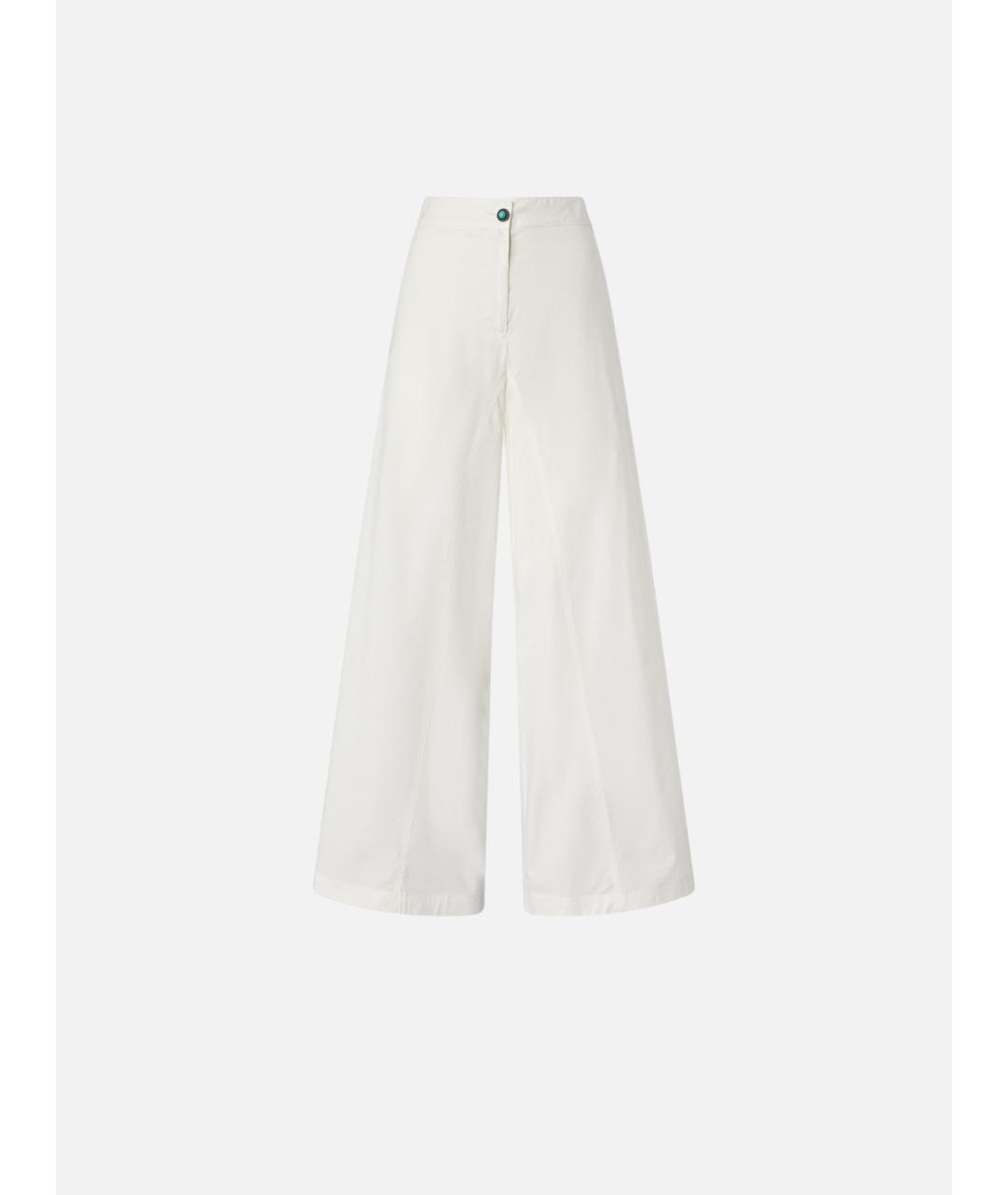 PINKO Белые хлопковые брюки широкие, фото 3