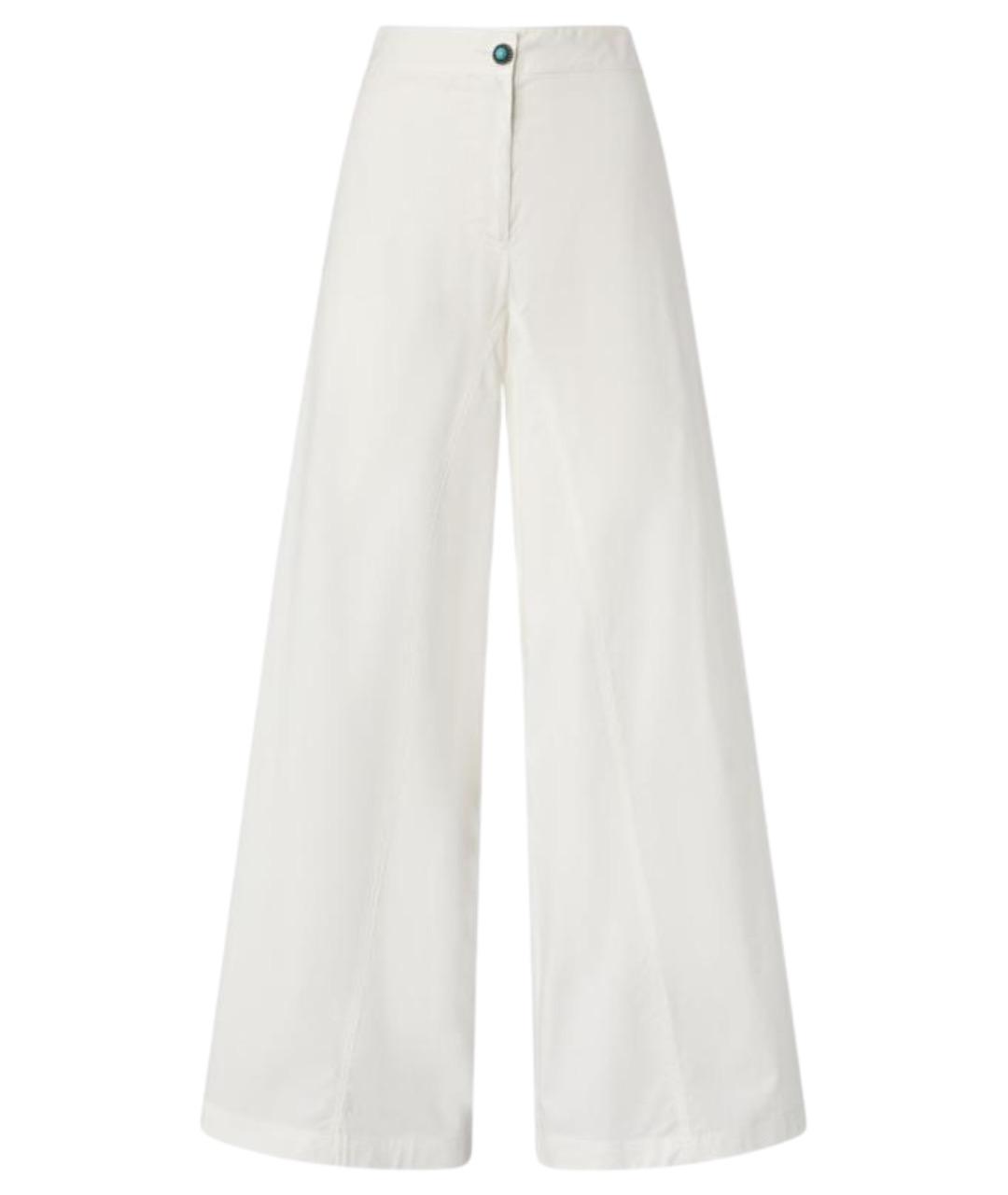 PINKO Белые хлопковые брюки широкие, фото 1