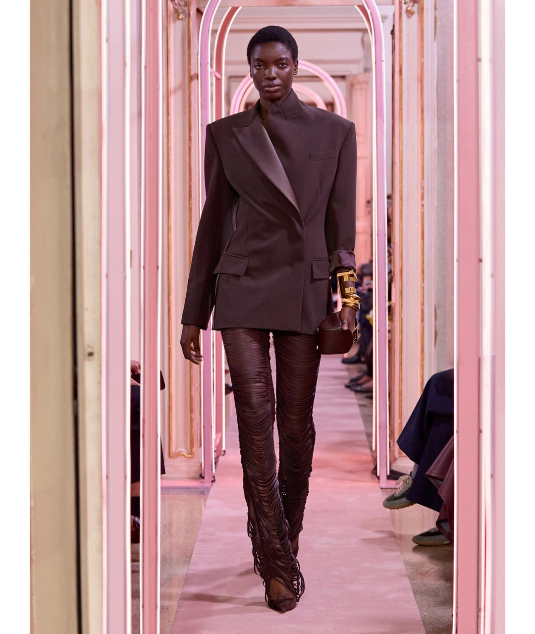 ELISABETTA FRANCHI Бордовый полиэстеровый жакет/пиджак, фото 2