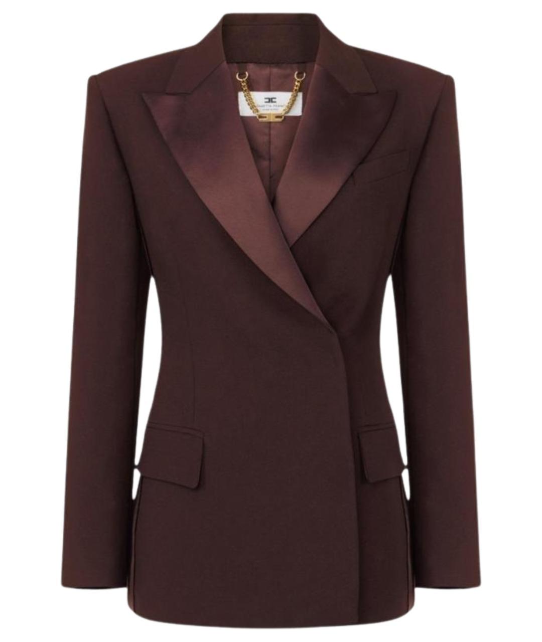 ELISABETTA FRANCHI Бордовый полиэстеровый жакет/пиджак, фото 1