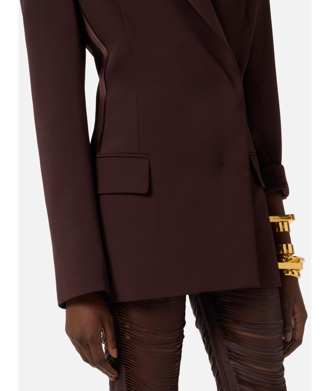 ELISABETTA FRANCHI Бордовый полиэстеровый жакет/пиджак, фото 5