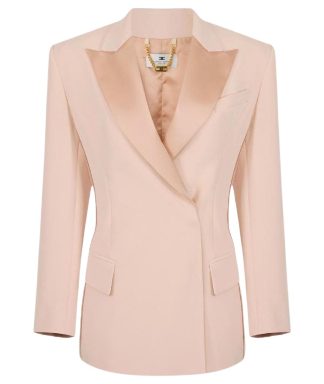 ELISABETTA FRANCHI Бежевый полиэстеровый жакет/пиджак, фото 1