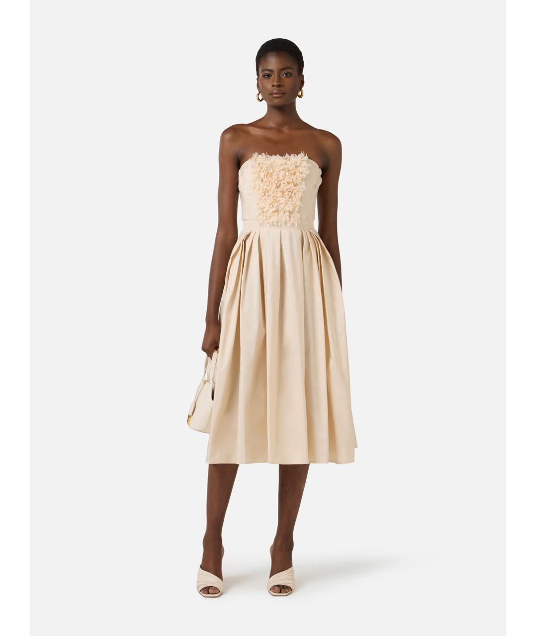 ELISABETTA FRANCHI Розовое полиэстеровое вечернее платье, фото 2