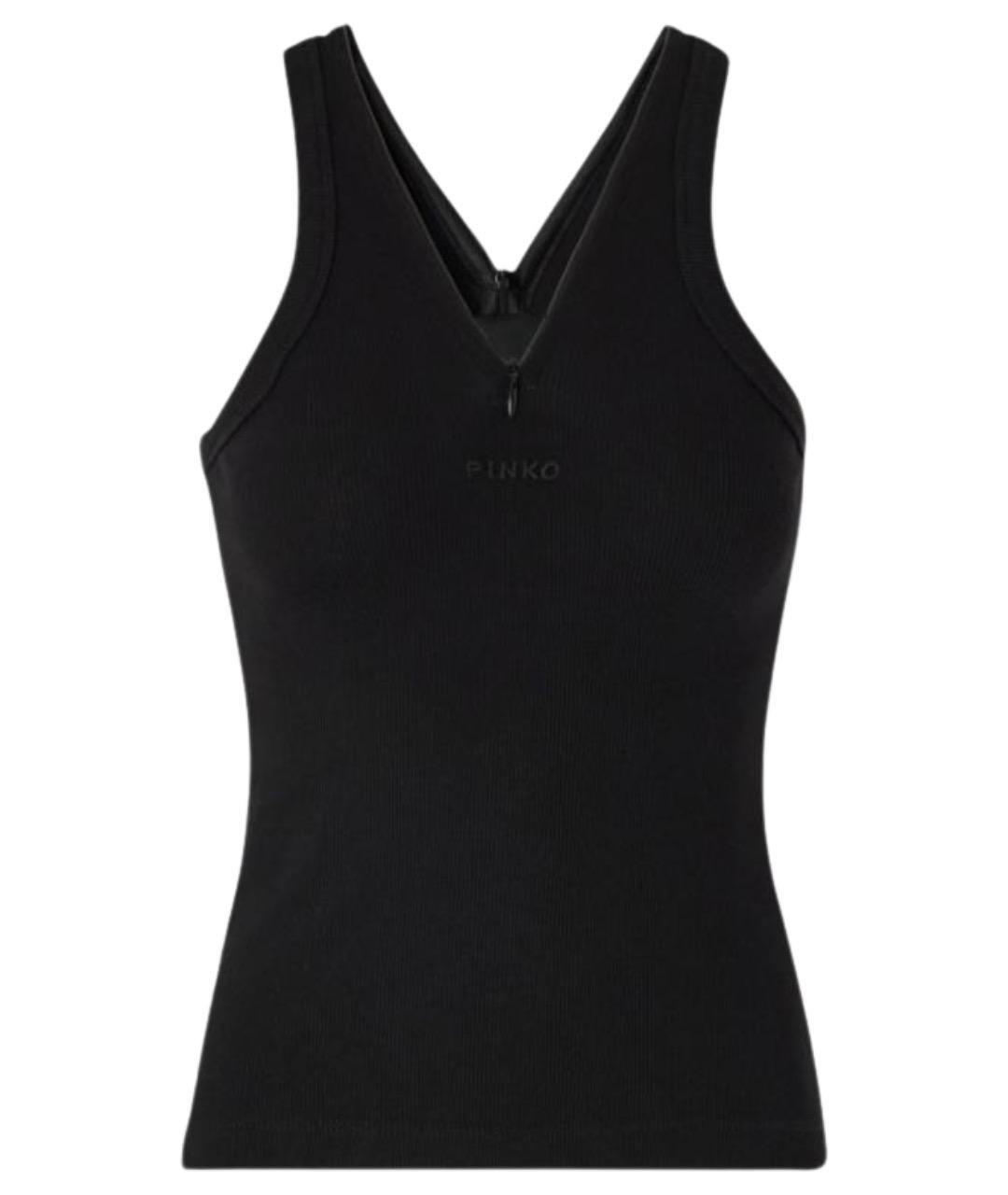PINKO Черная хлопковая майка, фото 1