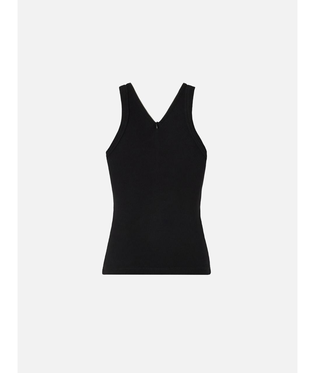 PINKO Черная хлопковая майка, фото 6