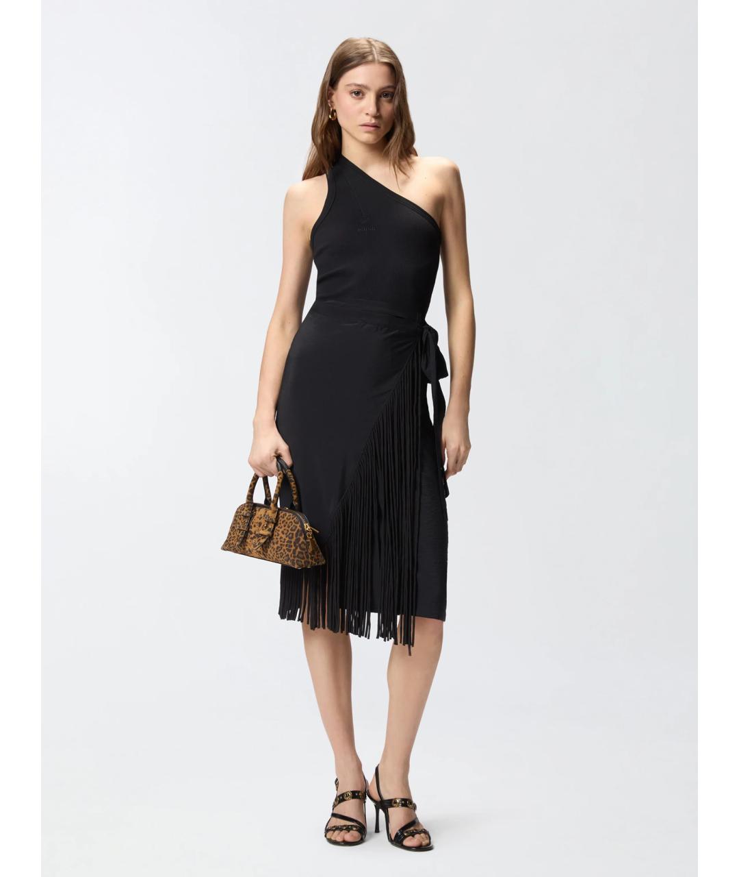 PINKO Черная хлопковая майка, фото 2