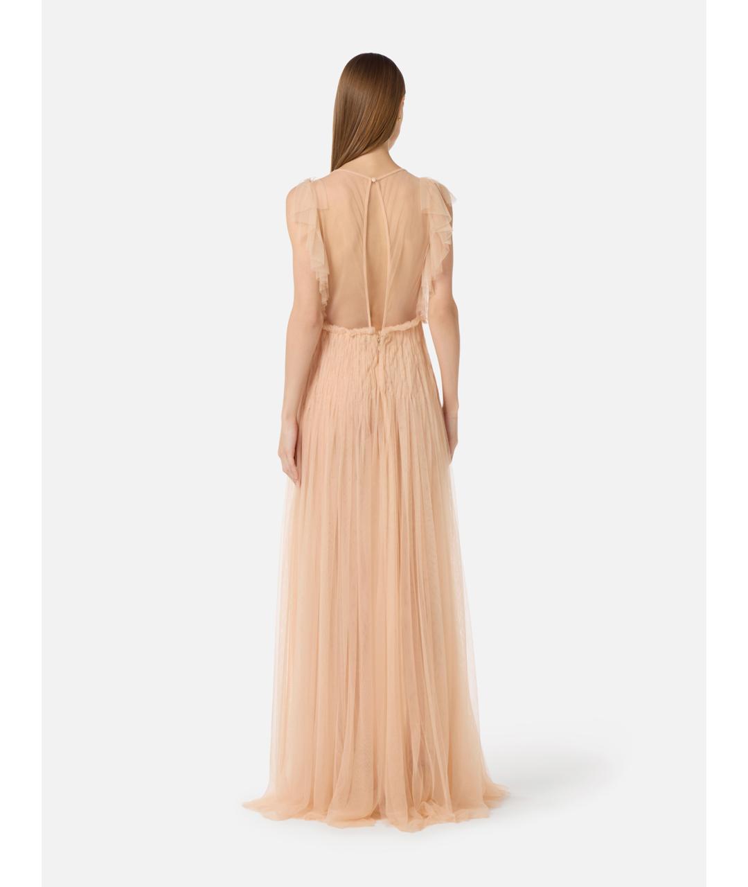 ELISABETTA FRANCHI Розовое полиамидовое вечернее платье, фото 5