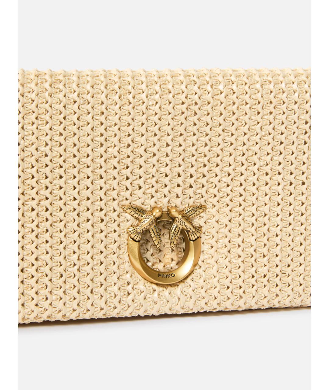 PINKO Бежевая пелетеная сумка через плечо, фото 5