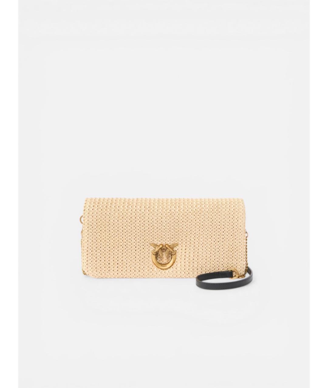 PINKO Бежевая пелетеная сумка через плечо, фото 7