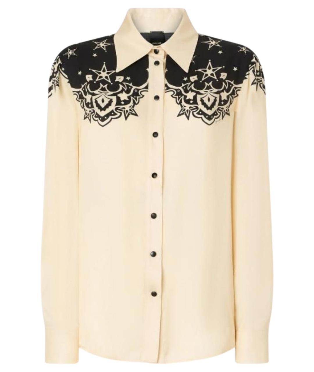 PINKO Бежевая вискозная рубашка, фото 1