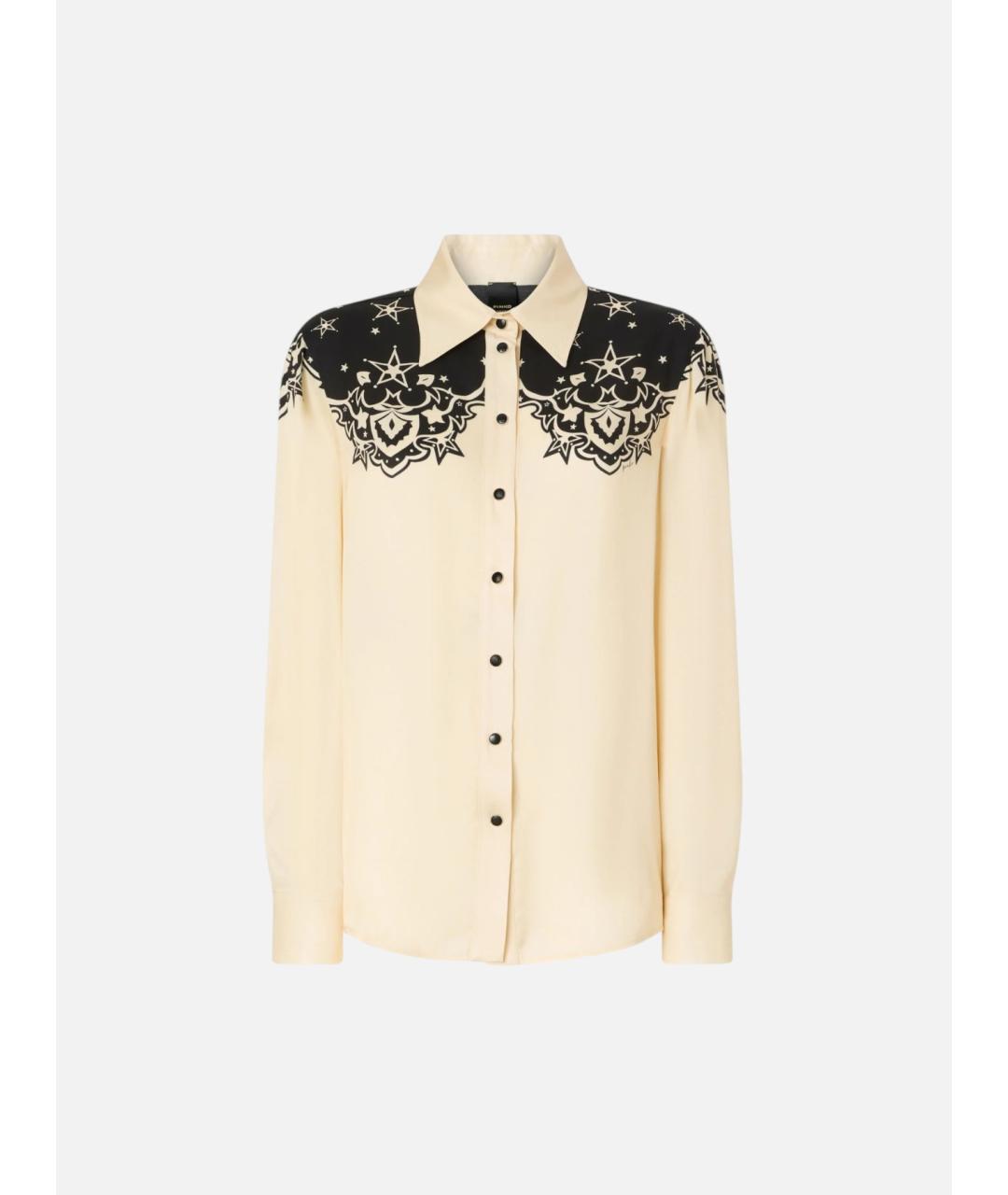 PINKO Бежевая вискозная рубашка, фото 7