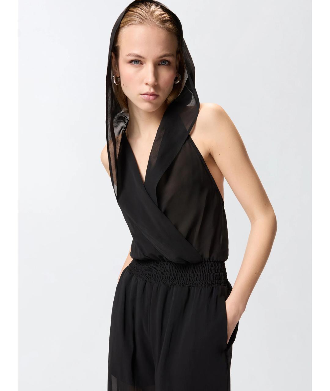 PINKO Черный вискозный комбинезон, фото 6