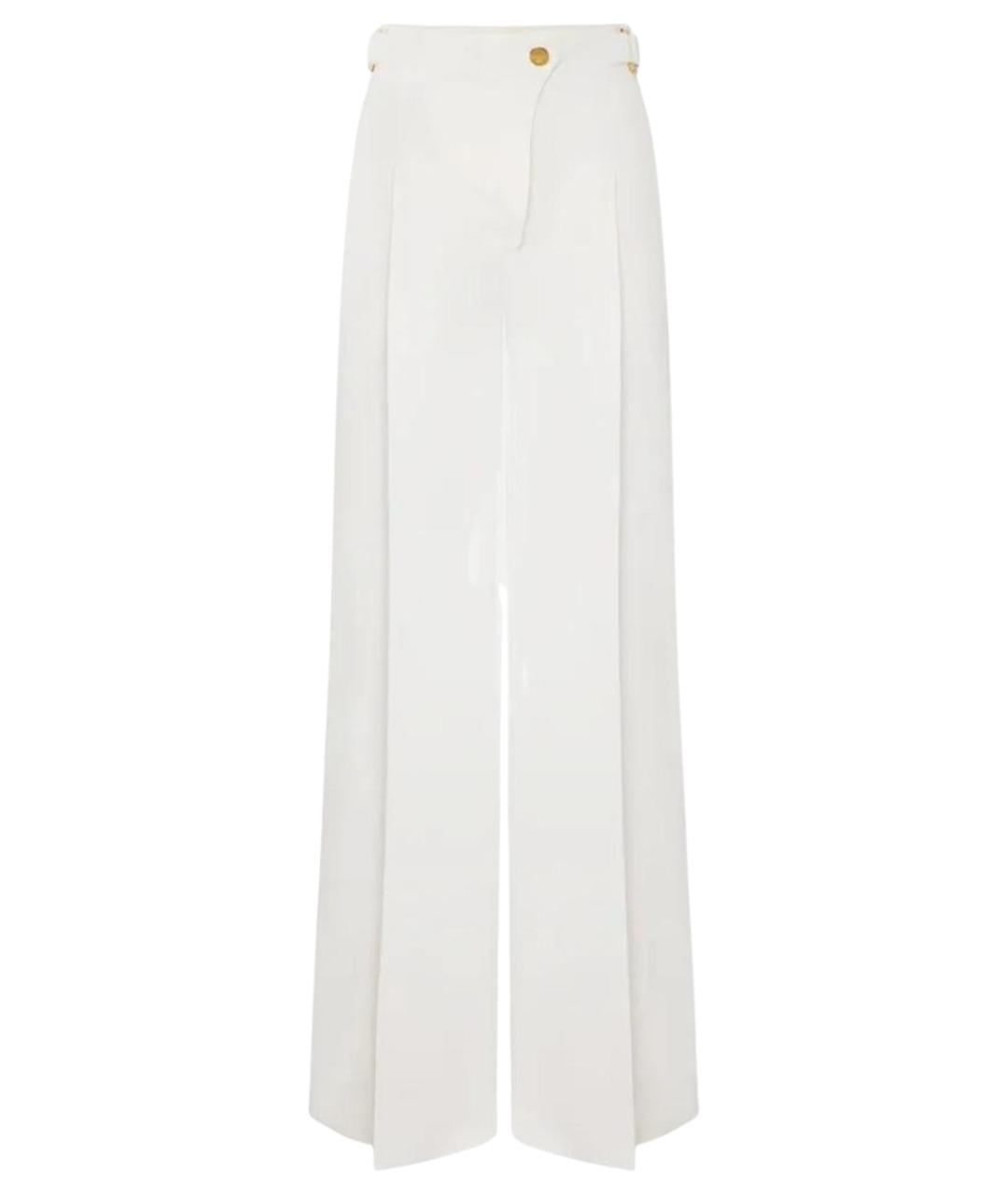 ELISABETTA FRANCHI Белые льняные брюки широкие, фото 1