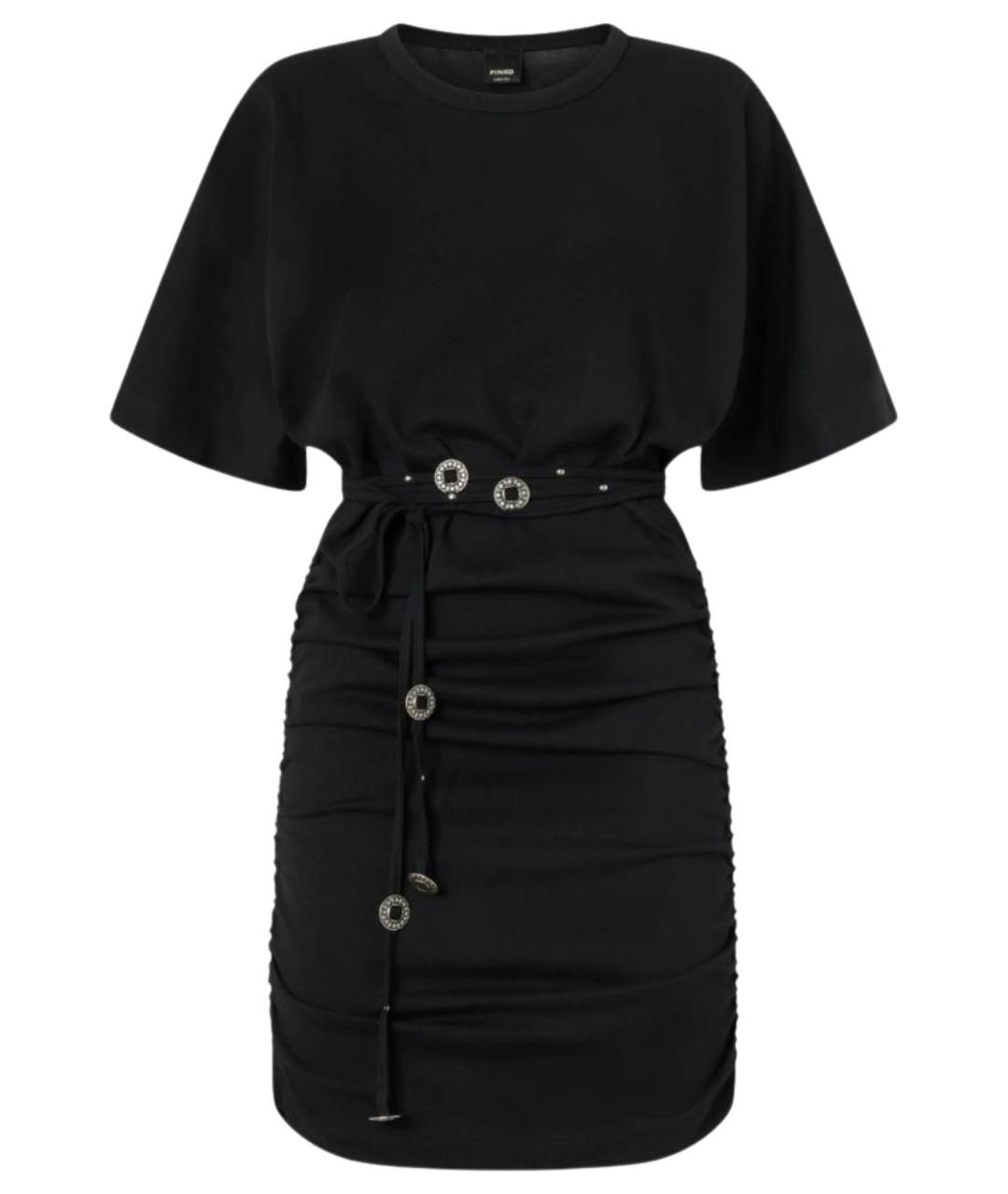 PINKO Черное хлопковое повседневное платье, фото 1