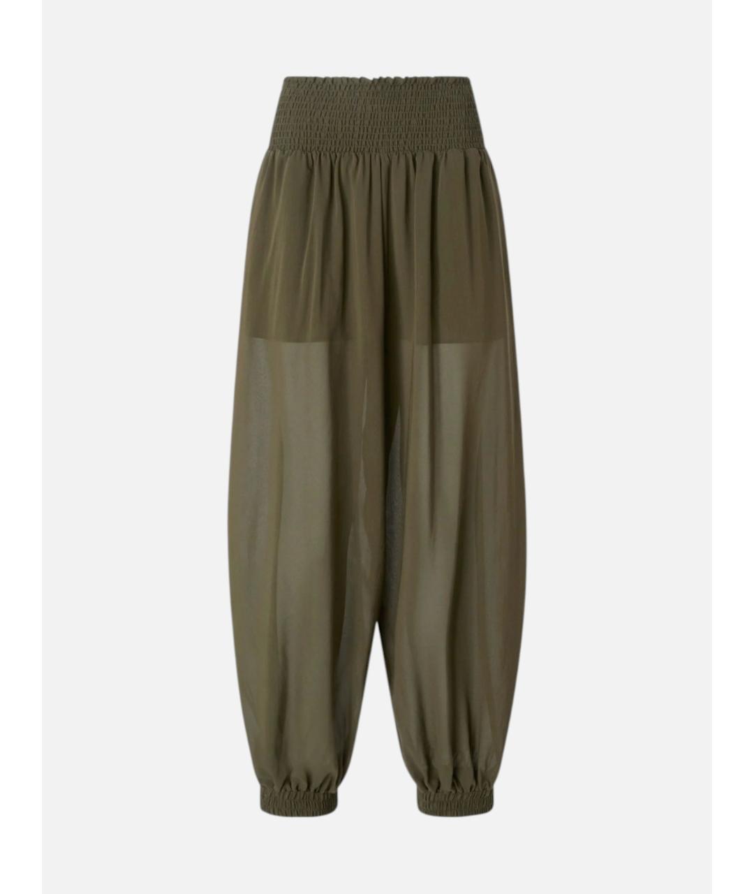 PINKO Зеленые вискозные прямые брюки, фото 7