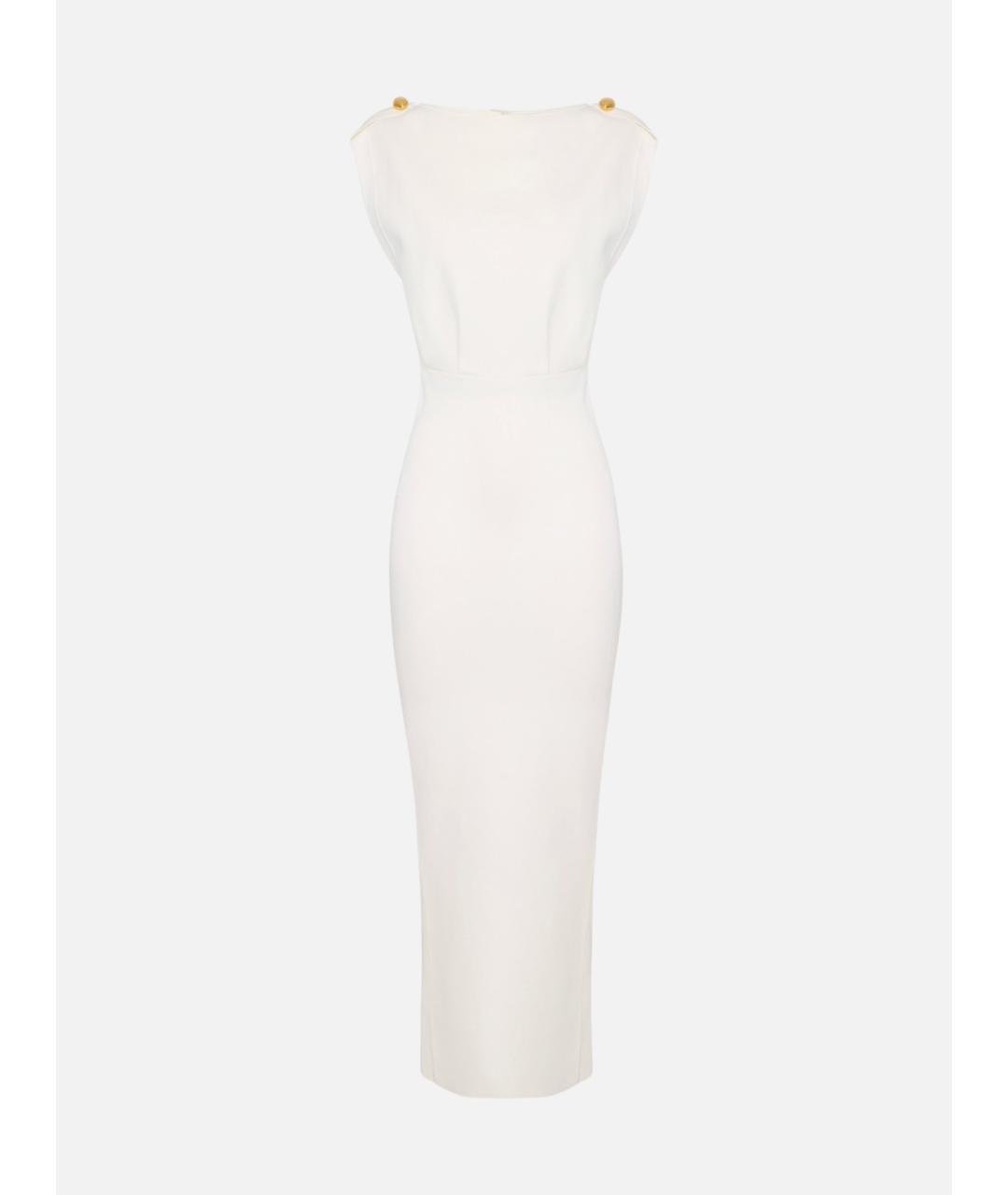 ELISABETTA FRANCHI Белое вискозное вечернее платье, фото 6