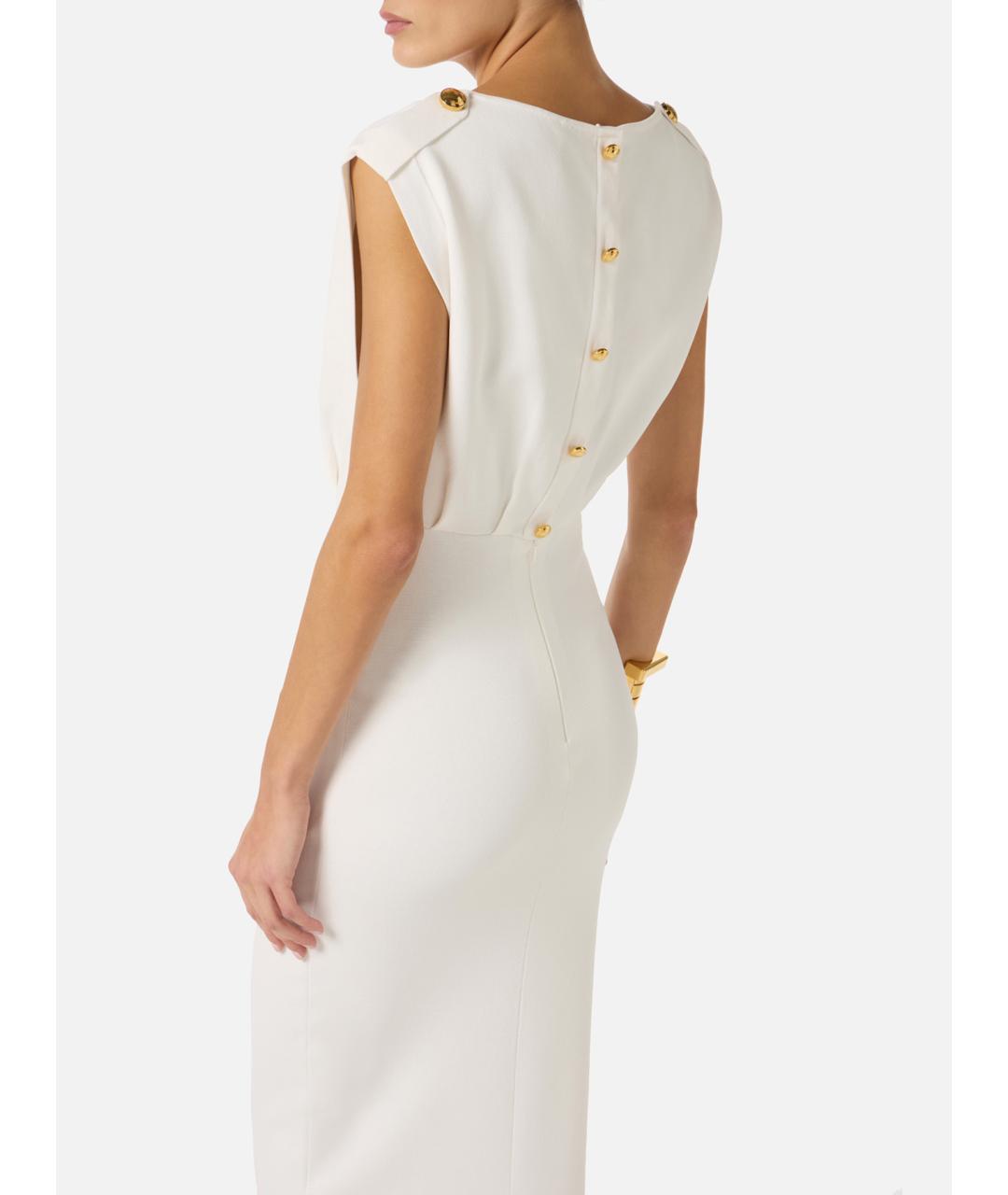 ELISABETTA FRANCHI Белое вискозное вечернее платье, фото 3