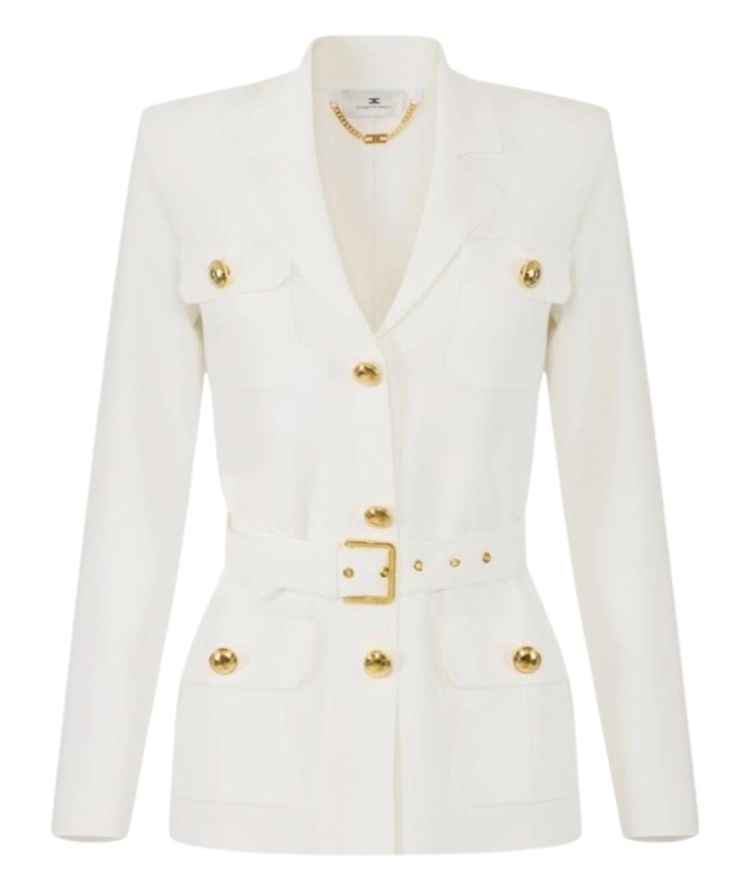 ELISABETTA FRANCHI Белый вискозный жакет/пиджак, фото 1