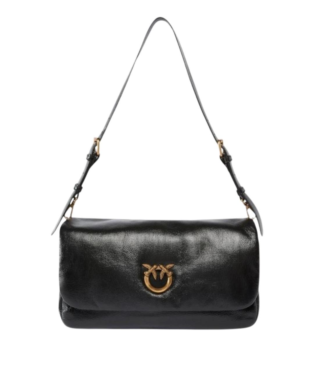PINKO Черная кожаная сумка через плечо, фото 1