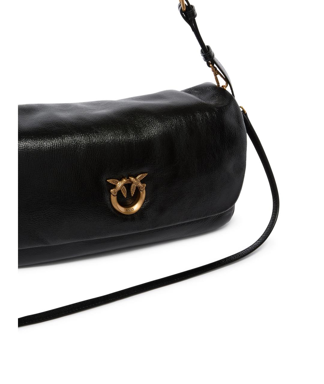 PINKO Черная кожаная сумка через плечо, фото 3