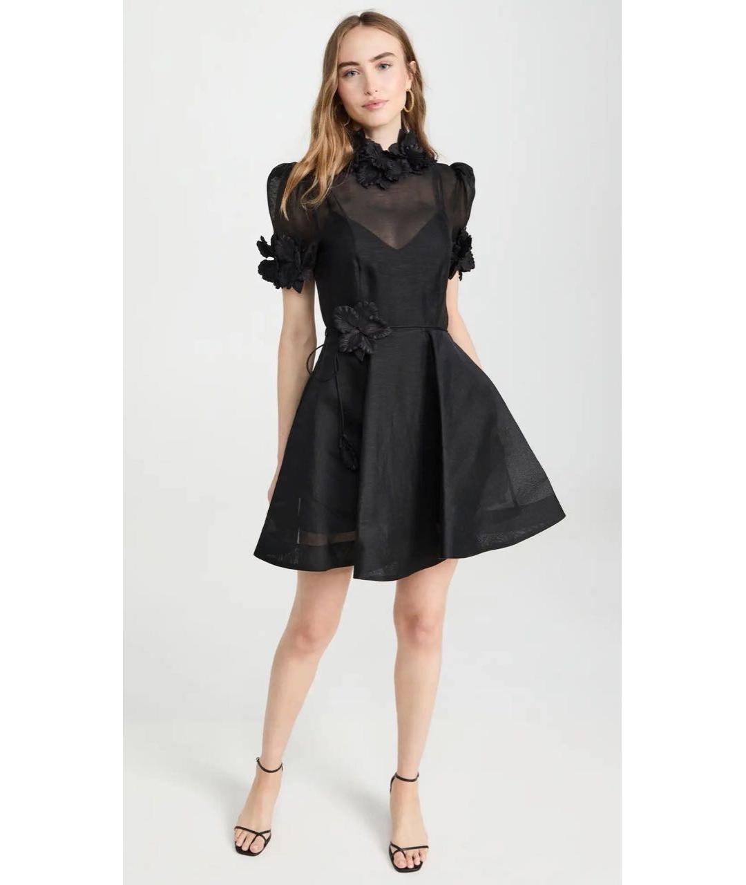 ZIMMERMANN Черное льняное коктейльное платье, фото 3