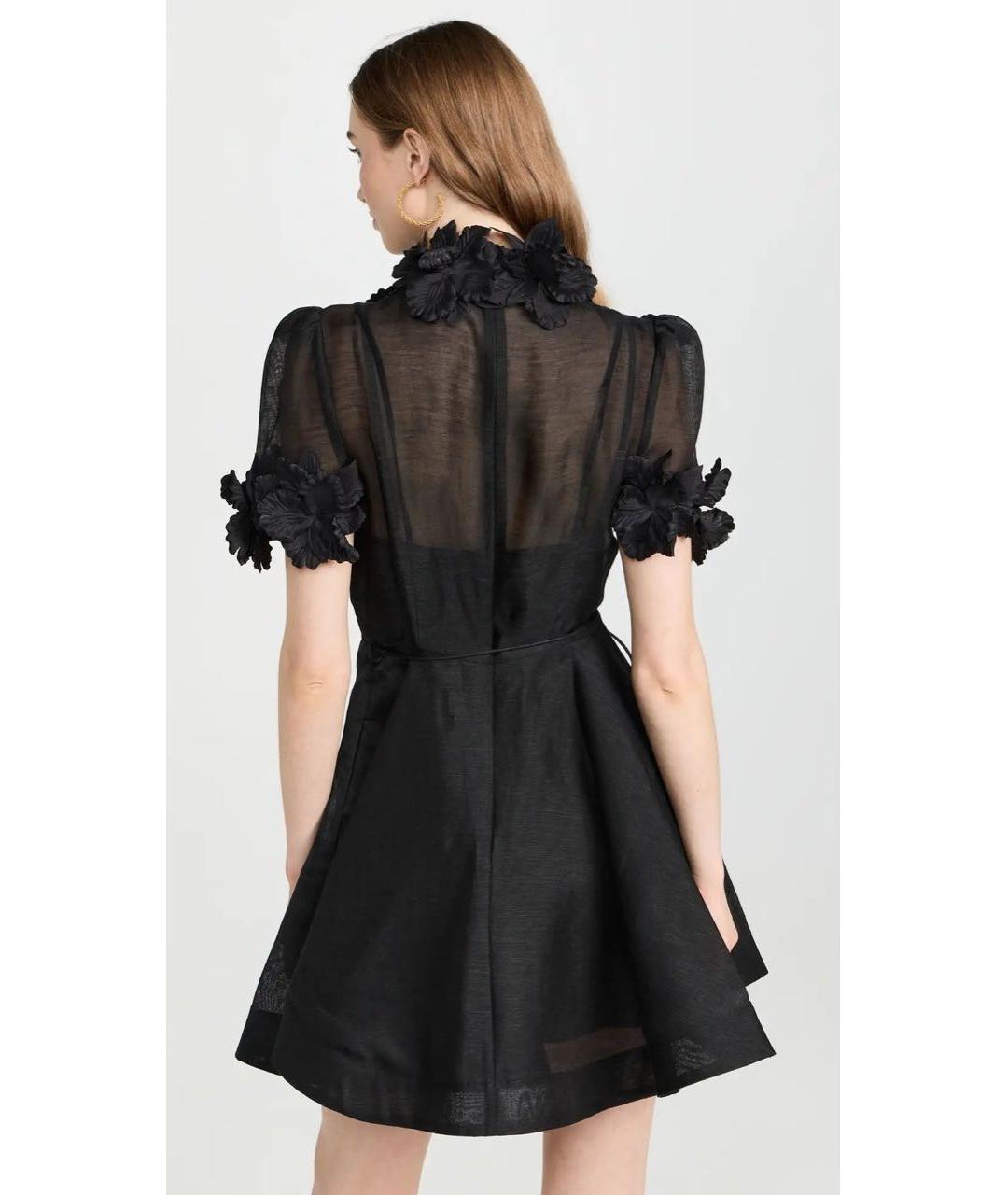 ZIMMERMANN Черное льняное коктейльное платье, фото 2
